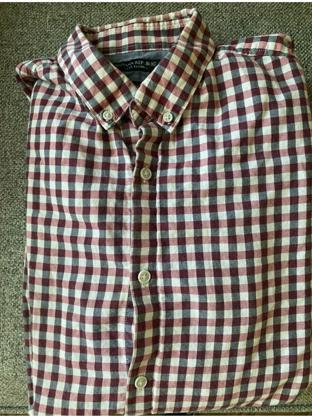 Banana Republic Men's Camden Fit Check Button-Down Shirt Size Large-013